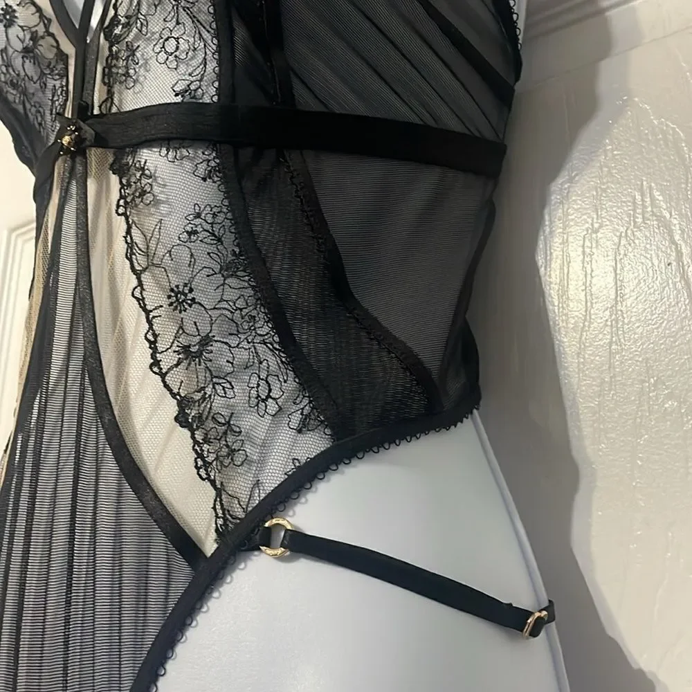 Honey Birdette Emma Bodysuit One Piece Black Size XS - Picture 6 of 13